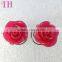 girls hair accessories red rose shape metal plastic hair barrettes for kids