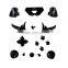 Solid Black Controller Buttons Joystick Controller Replacement Mod Kit Parts for Xbox One Controller