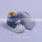 High Ankle Blue Fabric Non-skip Sole Infant Shoes Sneakers