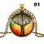 Tree Of Life Brass Necklace Picture Photo Locket Pendant Statement Necklace Gift