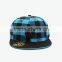 custom 6 panel embroidery check pattern flex fit hats