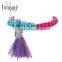 Fashionable lucky pink beads tassel elastic bracelet jewelry for women friends gift best choose 2016