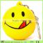 smile face plastic 3d keychain, promotion gifts smile face plastic 3d keychain