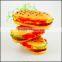 plastic pet hamburger shape toy, custom made pet like food toy, custom made plastic food for pet chew