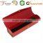 Red art elegant printing button clasp jewelry box long and narrow paper box for necklace