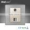 2015 China Hot Sale Wholesaler Wallpad Luxury Wall Light Switch Panel TV+TEL Socket