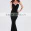 PS-38 Classic Long Strapless Mermaid Stain Low Back Special Occasion Prom Gown Strapless Black Simple Prom Dress