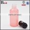 hot sale chinese pink purple color coated skin care glass serum bottle with dropper and pump for cosmetic