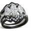 China Factory Direct Wholesale Jewelry Fashion Black Stainless Steel Wedding Ring Set
