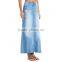 2015 unlined ripped faded wash long jeans skirtsJXH394