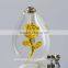 Gold plated crystal vial pendant DIY jewelry essential oil pendant name on rice art SCREW CAP