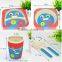 Customized animal shape bamboo fibre kids dinner set