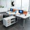 2016 modern four people workstation with Aluminium legs partition walls manufacturers