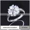 Delicate 2015 925 Sterling Silver Rhodium Plated Silver Ring Wholesaler Flower Ring