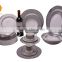 Shining silver&unique dot design of porcelain dinnerware set