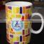 400ml porcelain coffee mug with handle porcelain tea mug with flower printing decal printing mug with handle