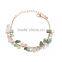 raw stone charms gold chain bracelet crushed stone bracelet