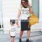 OEM baby romper kid and mother matching tee shirt