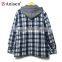 garment stock lot Chinese supplier men fleece plaids jacket with hood