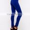 High Waist Pants Royal Blue Sexy Skinny Pants Party Shiny Legging Long trousers 100% Polyester