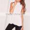 Plain White High Collar Sleeveless Knitwear With Split Back Women Wrap Back Tunic Top White