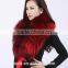 2016 New Product Noble Cape Brand Name shawl Hand Made Wholesale Cashmere And Fox Fur Trim