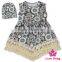 48BQA142 Lovebaby White Fabric Printed Animal Toddle Girls Sleeveless And Hat Frock Design For Girls With Price