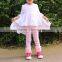 Latest 2017 fall girls boutique clothing outfit wholesale children hi low shirts boutique hi-low ruffle tops set for baby girl