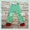 Girls fall boutique clothing green and white strips outfits night wear christmas pajamas winter clothes