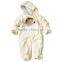 Baby girl padded hooded romper organic cotton warm winter design adult baby rompers wholesale