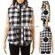 Wholesale Winter Plaid Quilted Vest Buffalo Women Vest