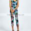 New arrival womens fitted sexy Floral Printed Jumpsuit deep v neck clothing