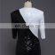 Supplier Of Dresses Sequin Lace Black And White Short Sleeve Muslim Evening Dress