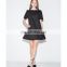 2016 hot selling popular Bird collar black peplum dress fashionable mature women wear