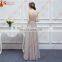 Free Shipping Gray Bridesmaid Dresses Long Chiffon High Quality Embroidery Back Nude See Through Brides Maid of Honor Real Photo