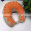U shape 100% natural cotton cover memory foam filling acupressure neck pillow
