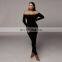 2020 New Arrivals Lady Off Shoulder O Neck Sexy Dress Women Solid Color Bodycon  Dress