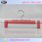 hot sale long hook plastic rubber pants hanger with metal clips
