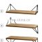Floating Mounted Set of 3 Rustic Wood Wall Shelves for Living Room Bedroom Bathroom 3 Count Wood Wall Shelves