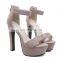 ladies fancy unique design sexy high chunky heels open toe back zip platform sandals shoes