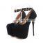 women rivets ankle strap design platform high stiletto heels pumps sandals shoes ladies new wedding and party wear shoes