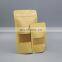 resealable ziplock stand up food kraft paper bag with clear window