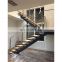 Australia/American Modern LED lightings wooden stairs Mono stringer modern staircase