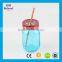 Wholesale Drinking Jar With Lid Custom Made Embossed Glass Mason Jar