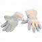 White Cotton Back Full Palm Working Leather Gloves