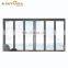 Double Tempered Commercial Folding Doors Room Dividers Aluminum Bi-folding Doors