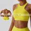 Soft Ribbed Halter Neck Backless Crop Sports Bras Yoga Four Way Stretch Tank Women Top