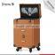 Manufacturer OEM trolley makeup artist case with functional wheels rolling and mirror