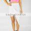 Women White Wrap Skirt with Twisted and Draped High Low Hem