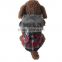Luxury Fur Collar Horn Buttons Red and Blue Lattice Plaid Dog Coat with Extra Heavy Soft Wool Material fit for Autumn and Winter